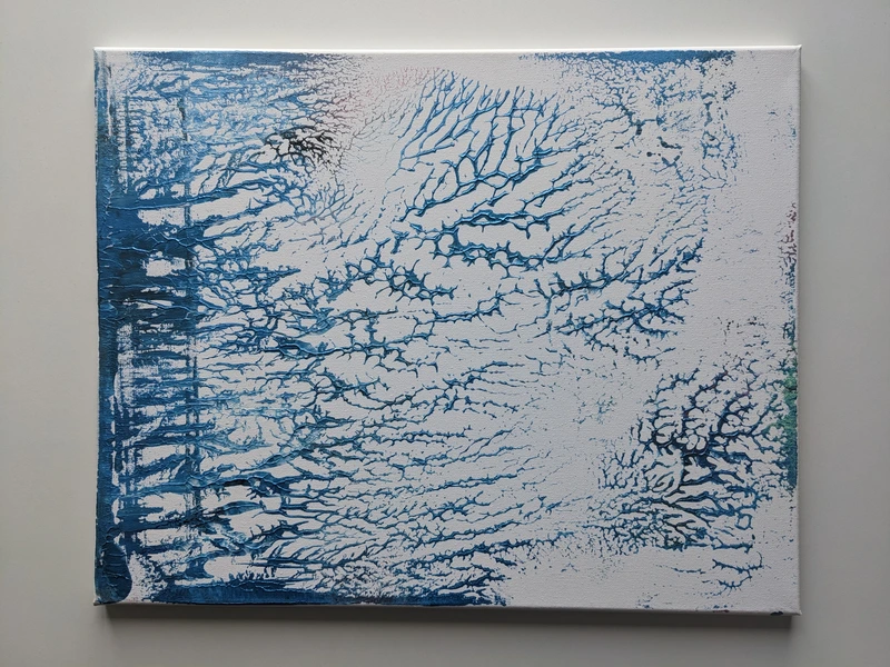 Painting 134, “Feather me shivers”, view 1