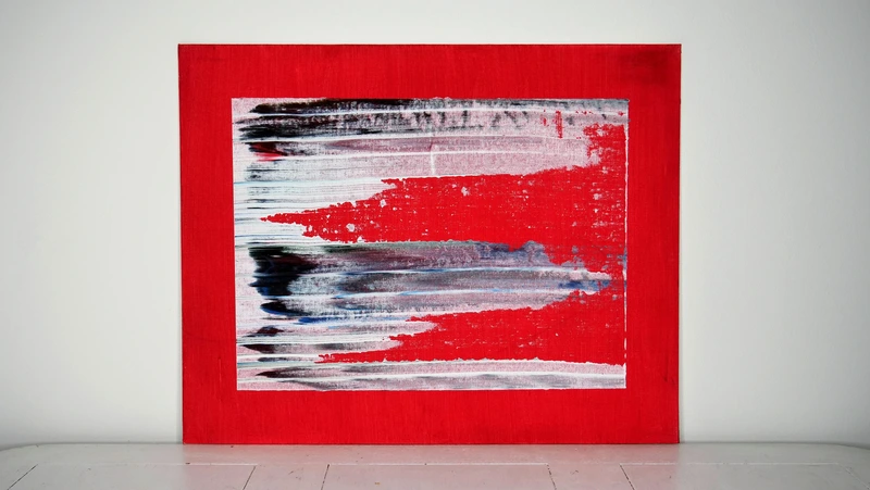 Painting 18, “Direction on red”, view 1