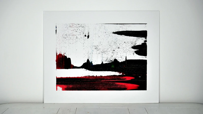 Painting 2, “Lava coast on white”, view 1