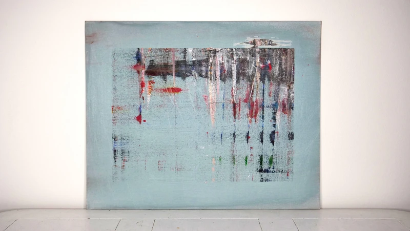 Painting 21, “Action on hit grey”, view 1