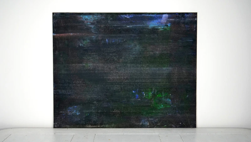 Painting 36, “Black with traces of blue and green”, view 1