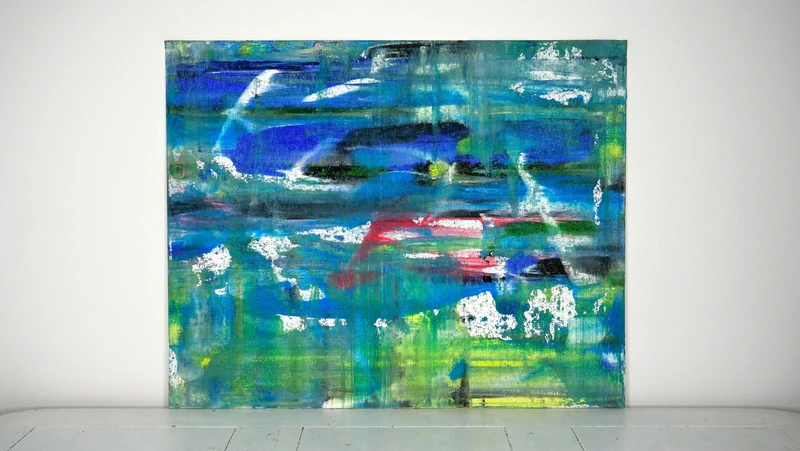 Painting 41, “Aquatic blue and green”, view 1