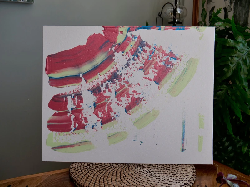 Painting 48, “Energetic red pistachio / Strawberry pistachio”, view 1