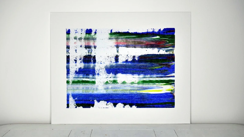 Painting 5, “Deep sea and forest flow on white”, view 1
