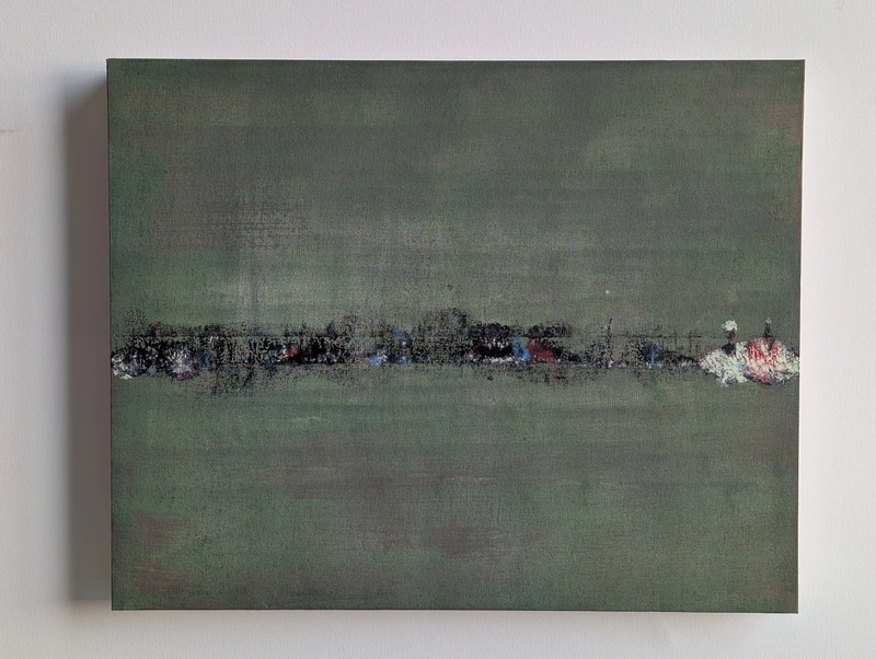 Painting 54, “Horizontal strategies in green”, view 1