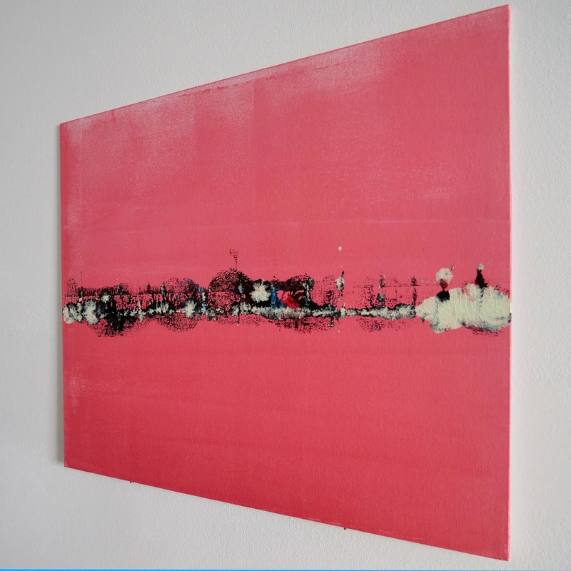 Painting 57, “Paintball strategies in pink”, view 1